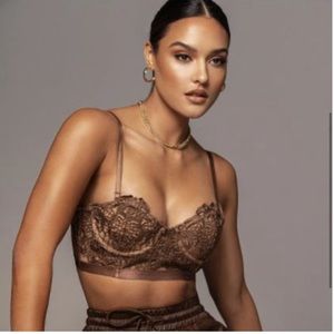 Brown lace bralette